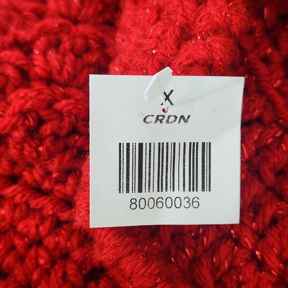 Red Crochet Knit Scarf and Hat Set NWT One Size Red Crochet Scarf with Hat - Picture 5 of 5